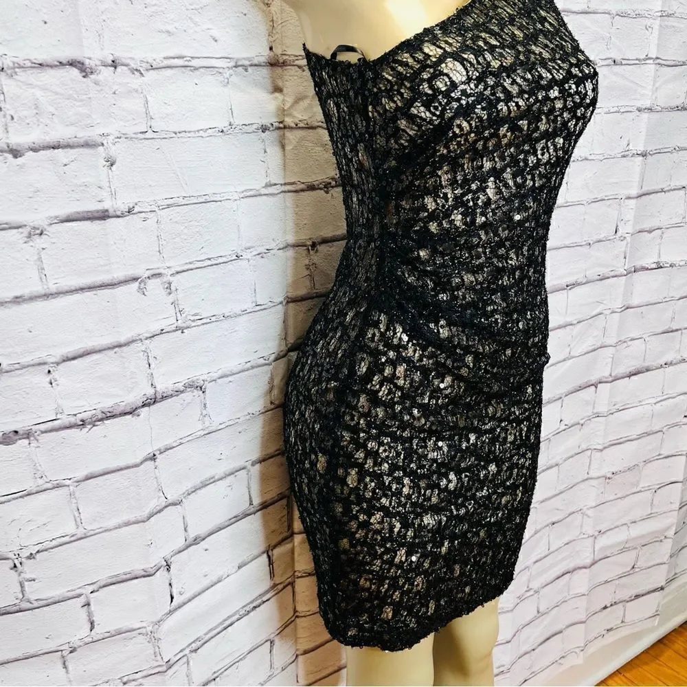 David Meister One Shoulder Sequin size 2 - Picture 3 of 13